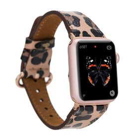 Plm Roma Leopar 38-40-41 mm Apple Watch Uyumlu Deri Kordon