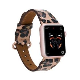 Plm Roma Leopar 38-40-41 mm Apple Watch Uyumlu Deri Kordon