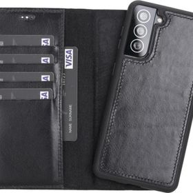 Plm RST1 Samsung Galaxy S21 Plus Uyumlu Siyah Deri Cüzdanlı Kılıf