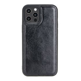 Plm Rst1 Siyah Apple İphone 12 Pro Max Uyumlu Deri Arka Kapak