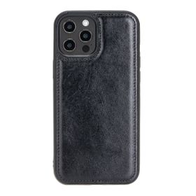 Plm Rst1 Siyah Apple İphone 12 Pro Max Uyumlu Deri Arka Kapak