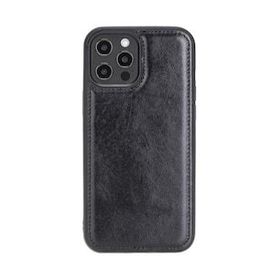 Plm Rst1 Siyah Apple İphone 12 Pro Max Uyumlu Deri Arka Kapak