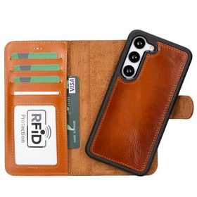 Plm RST2EF Samsung Galaxy S23 Uyumlu Taba Deri Cüzdanlı Kılıf