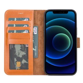 Plm RST2EF Taba Apple iPhone 13 Pro Max Uyumlu Deri Cüzdanlı Kılıf