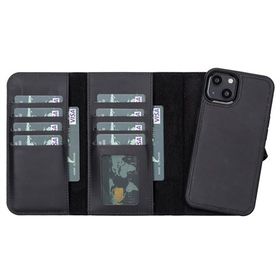 Plm Santa G1 Siyah Apple iPhone 13 Uyumlu Deri Cüzdanlı Kılıf