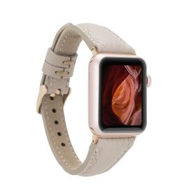 Plm Slim ERC3 Bej 38-40-41 mm Apple Watch Uyumlu Deri Kordon