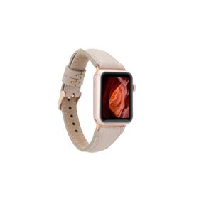 Plm Slim ERC3 Bej 38-40-41 mm Apple Watch Uyumlu Deri Kordon