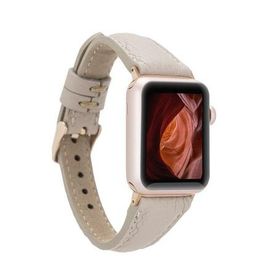 Plm Slim ERC3 Bej 38-40-41 mm Apple Watch Uyumlu Deri Kordon