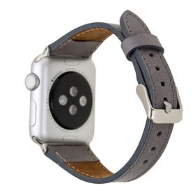 Plm Slim RST9 Gri 42-44-45 mm Apple Watch Uyumlu Deri Kordon