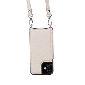 Plm UFW ERC3 Apple iPhone 12 Mini Uyumlu Bej Deri Askılı Kılıf