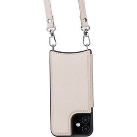 Plm UFW ERC3 Apple iPhone 12 Mini Uyumlu Bej Deri Askılı Kılıf