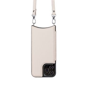 Plm UFW ERC3 Apple iPhone 12 Pro Max Uyumlu Bej Deri Askılı Kılıf