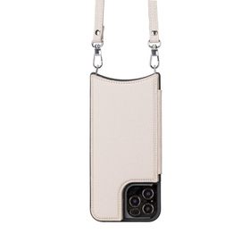 Plm UFW ERC3 Apple iPhone 12 Pro Uyumlu Bej Deri Askılı Kılıf