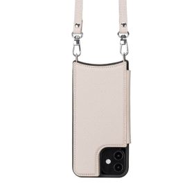 Plm UFW ERC3 Apple iPhone 12 Pro Uyumlu Bej Deri Askılı Kılıf