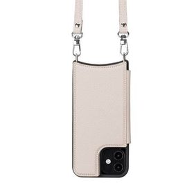Plm UFW ERC3 Apple iPhone 12 Pro Uyumlu Bej Deri Askılı Kılıf