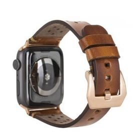Plm Vigo RST2EF Taba 42-44-45 mm Apple Watch Uyumlu Deri Kordon