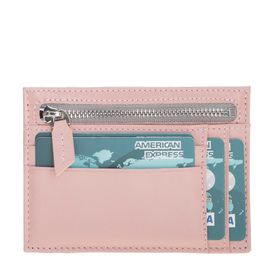 Plm Zip ZPCH NU2 Pembe Deri Fermuarlı Kartlık