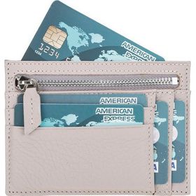 Plm ZPCH ERC3 Zip Bej Deri Fermuarlı Kartlık