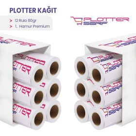 PlotterSarf 1.Hamur Premium Opak 31 cm 50 mt 12 Rulo 80 gr Plotter Çizim Kağıdı