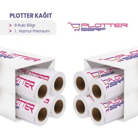 PlotterSarf 1.Hamur Premium Opak 45 cm 100 mt 8 Rulo 80 gr Plotter Çizim Kağıdı
