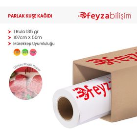 PlotterSarf 135 gr DYE 107 cm x 30 mt 1 Rulo Parlak Kuşe Fotoğraf Kağıdı