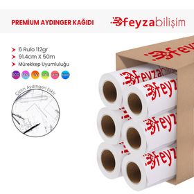 PlotterSarf Plankopya Ozalit Aydınger 112 gr Rulo 91.4 cm x 50 mt 6 Rulo Çizim Kağıdı