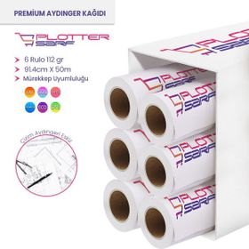 PlotterSarf Plankopya Ozalit Aydınger 112 gr Rulo 91.4 cm x 50 mt 6 Rulo Çizim Kağıdı