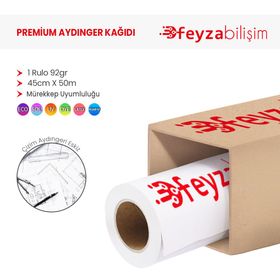 PlotterSarf Plankopya Ozalit Aydınger 92 gr Rulo 45 cm x 50 mt 1 Rulo Çizim Kağıdı
