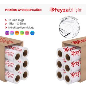 PlotterSarf Plotter Aydınger 112 gr Rulo 45 cm x 50 mt 12 Rulo Çizim Kağıdı