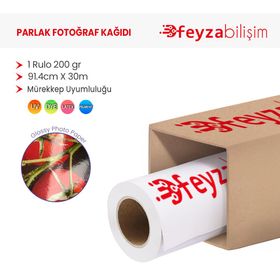 Plottersarf Waterprof Microporous 200 gr 91.4 cm 30 mt 1 Rulo Parlak Fotoğraf Kağıdı