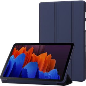 PLZ Shop Samsung Galaxy Tab S8 S7 için Deri Renkli Dark Blue Tablet Kasası