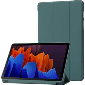 PLZ Shop Samsung Galaxy Tab S8 S7 için Deri Renkli Dark Green Tablet Kasası