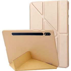 PLZ Shop Samsung Galaxy Tab S8 S7 için Deri Renkli Gold Tablet Kasası