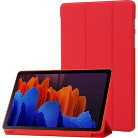 PLZ Shop Samsung Galaxy Tab S8 S7 için Deri Renkli Red Tablet Kasası