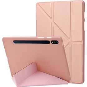 PLZ Shop Samsung Galaxy Tab S8 S7 için Deri Renkli Rose Gold Tablet Kasası