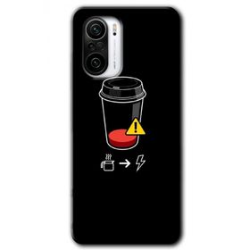 Poco F3 Coffee Battery Baskılı Uyumlu Silikon Kılıf