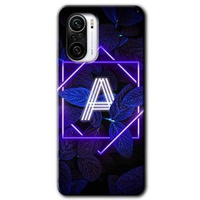 Poco F3 Dark Neon Yaprak A Harfi Baskılı Uyumlu Silikon Kılıf