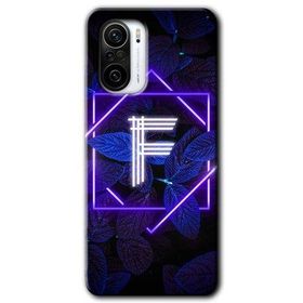 Poco F3 Dark Neon Yaprak F Harfi Baskılı Uyumlu Silikon Kılıf