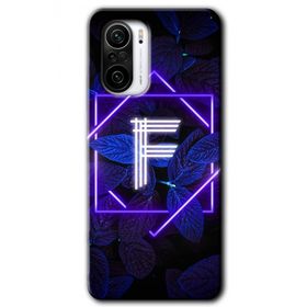 Poco F3 Dark Neon Yaprak F Harfi Baskılı Uyumlu Silikon Kılıf