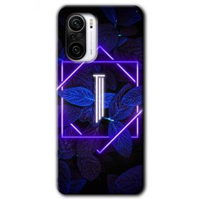 Poco F3 Dark Neon Yaprak I Harfi Baskılı Uyumlu Silikon Kılıf