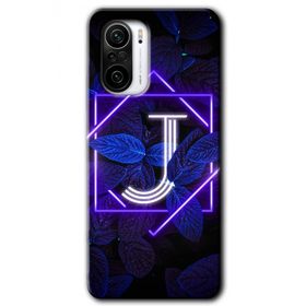 Poco F3 Dark Neon Yaprak J Harfi Baskılı Uyumlu Silikon Kılıf