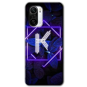 Poco F3 Dark Neon Yaprak K Harfi Baskılı Uyumlu Silikon Kılıf