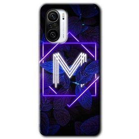 Poco F3 Dark Neon Yaprak M Harfi Baskılı Uyumlu Silikon Kılıf