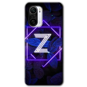 Poco F3 Dark Neon Yaprak P Harfi Baskılı Uyumlu Silikon Kılıf