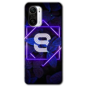 Poco F3 Dark Neon Yaprak P Harfi Baskılı Uyumlu Silikon Kılıf