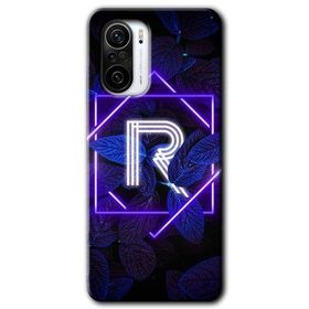 Poco F3 Dark Neon Yaprak R Harfi Baskılı Uyumlu Silikon Kılıf