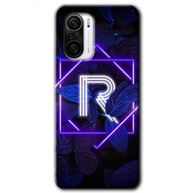 Poco F3 Dark Neon Yaprak R Harfi Baskılı Uyumlu Silikon Kılıf