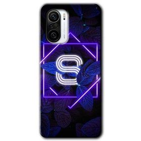 Poco F3 Dark Neon Yaprak Ş Harfi Baskılı Uyumlu Silikon Kılıf
