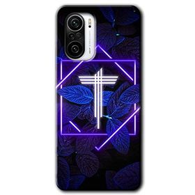 Poco F3 Dark Neon Yaprak T Harfi Baskılı Uyumlu Silikon Kılıf