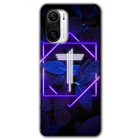 Poco F3 Dark Neon Yaprak T Harfi Baskılı Uyumlu Silikon Kılıf